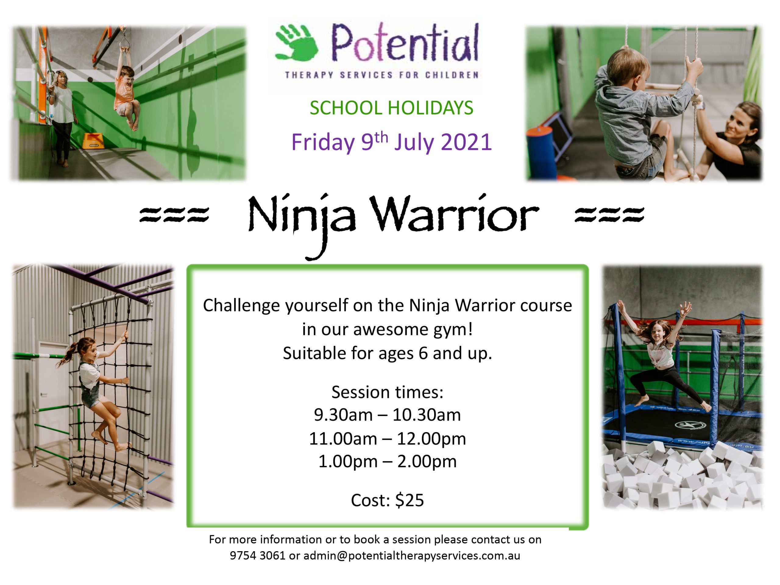 2021 T2 School Hols NinjaWarrior Poster
