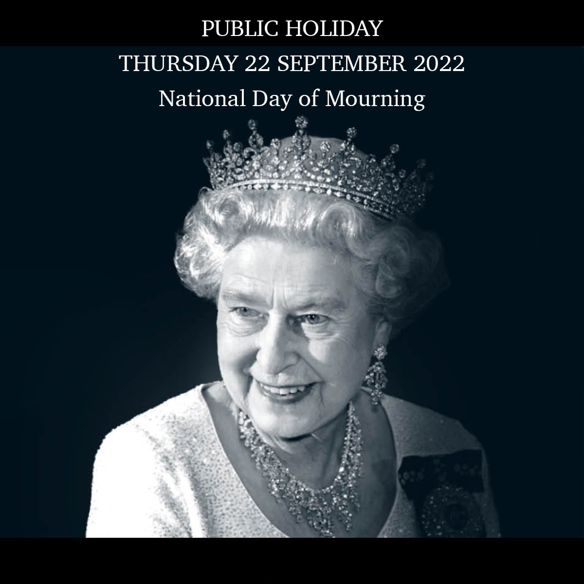 Public Holiday - National Day Of Mourning 1